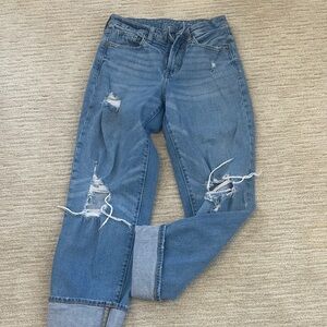 Old Navy Blue Distressed Boyfriend Jeans